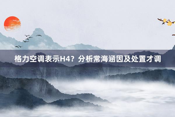 格力空调表示H4？分析常海涵因及处置才调